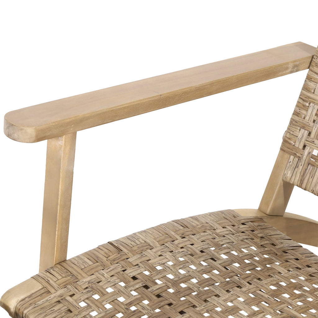 Acacia Wood Outdoor Lounge Chair Set of 2 Light Brown P70174