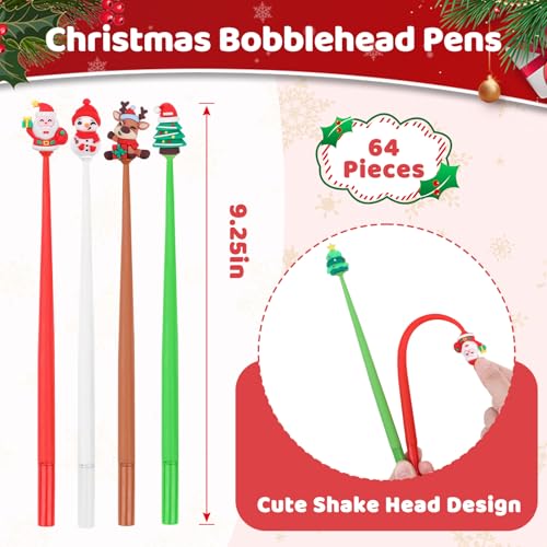64 Packs Christmas Gel Ink Pens with Squishy Toppers I939959