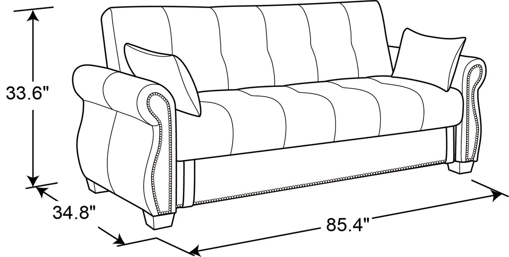 Java Faux Leather Sofa Bed with Storage Y183702
