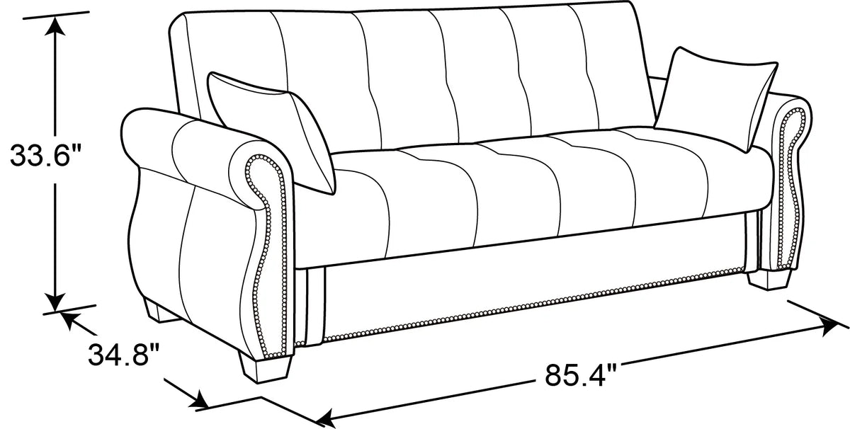 Java Faux Leather Sofa Bed with Storage Y183702