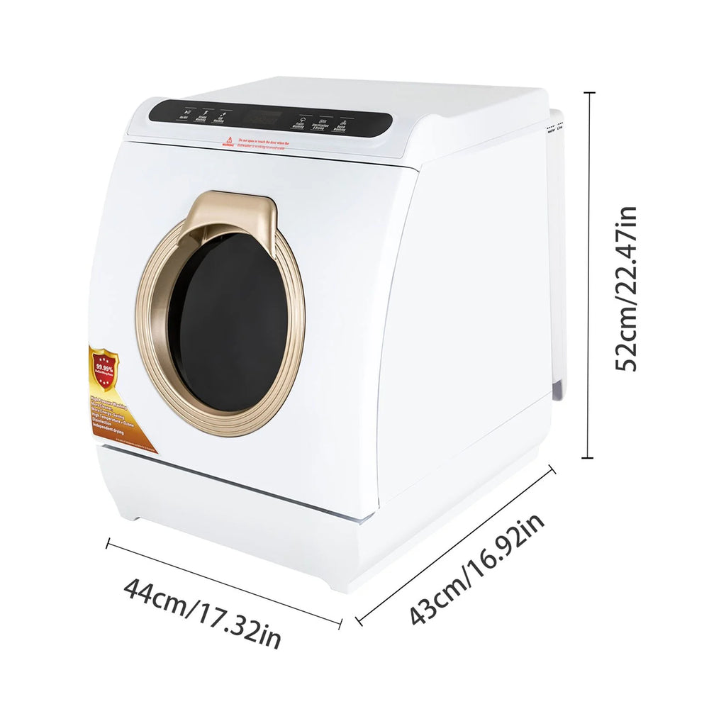 900W White Compact Countertop Dishwasher Z596