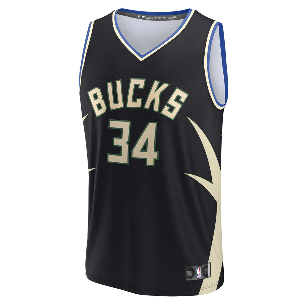 Men's Black Milwaukee Bucks Replica Player Jersey C5145