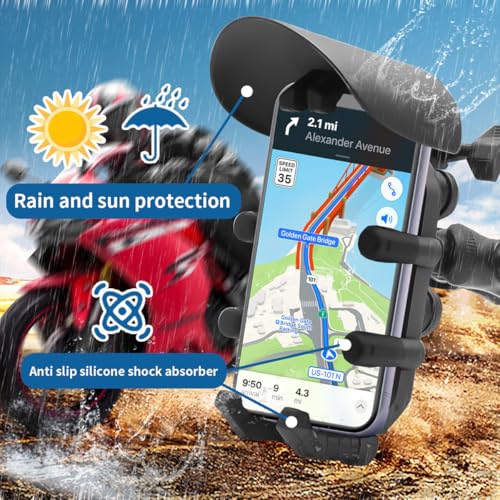 Motorcycle Phone Mount Holder Metal Stand 4.7-7 Inch D88227