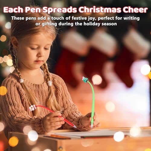 64 Packs Christmas Gel Ink Pens with Squishy Toppers I939959