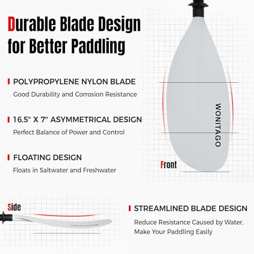 Adjustable Fiberglass Shaft Nylon Blade Kayak Paddle E90025