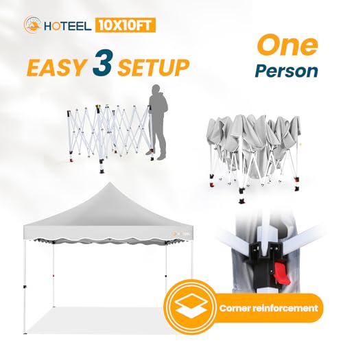 10x20 Pop Up Canopy Tent with 6 Sidewalls, Wheeled Bag & 4 Sandbags, White L399