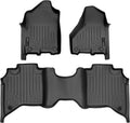 2 Row Black Floor Mats for 2019-2022 Ram 2500/3500 Crew Cab B348