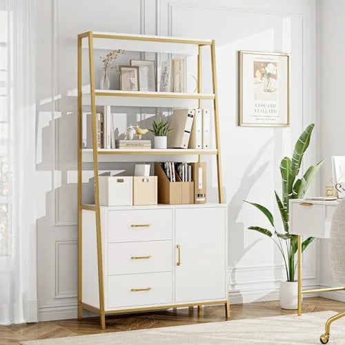 69" Tall 4-Tier Bookshelf with Drawers and Shelves R71775