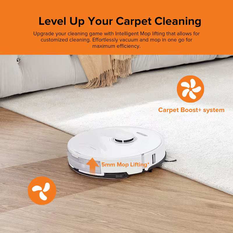 Robotic Vacuum with Sonic Mopping, LiDAR Navigation, Washable Filter, White Z9665