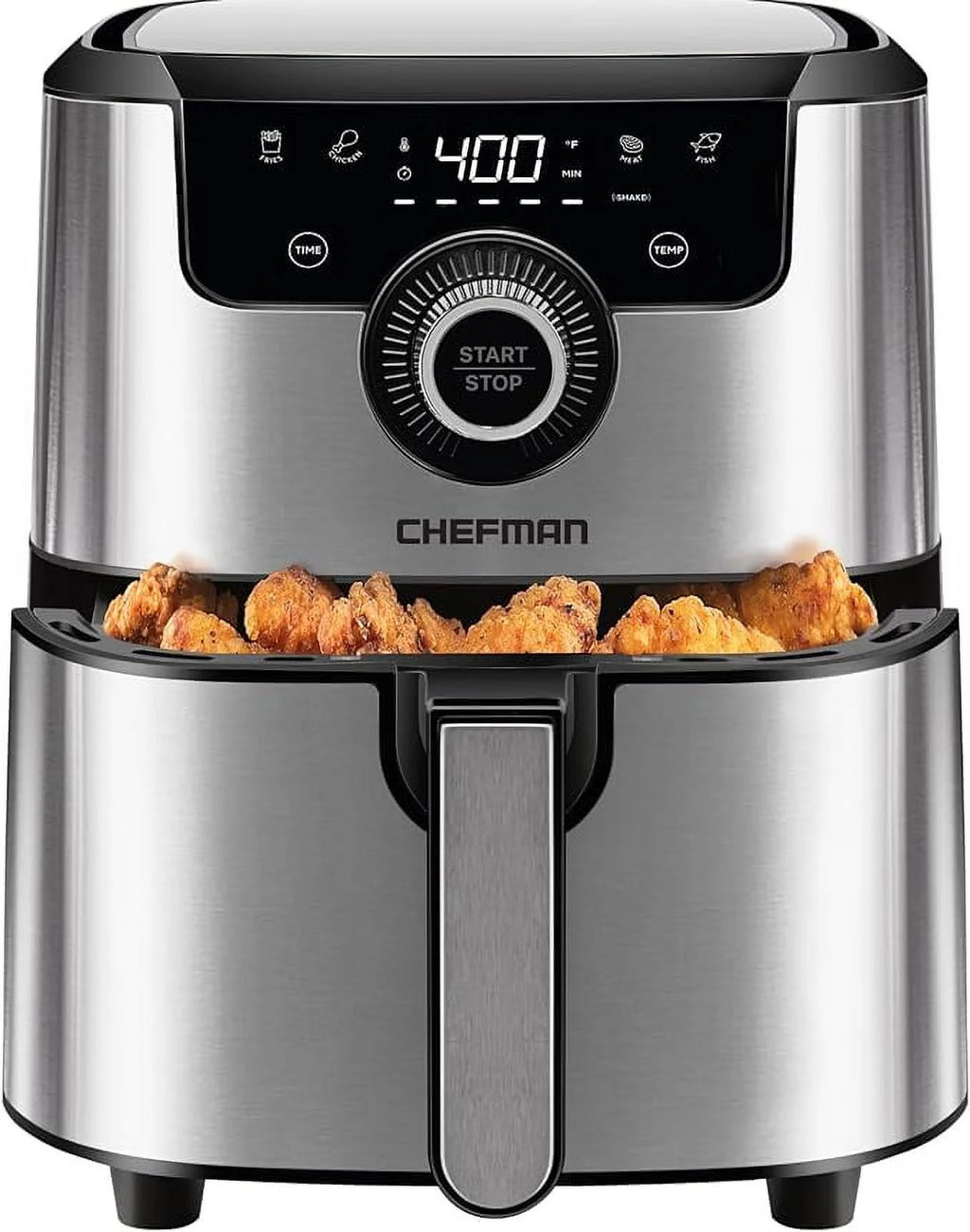 Air Fryer 4.5 Qt Dual Control Temperature Silver F410