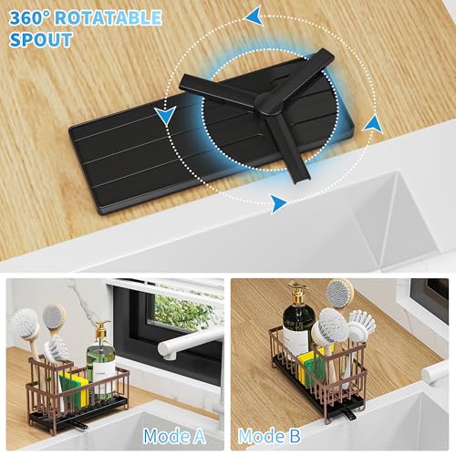 Kitchen Sink Sponge Holder with Brush Holder Stainless Steel X964