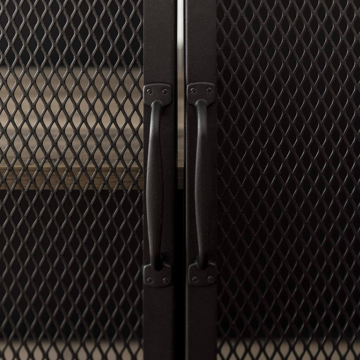 33 inch Grey Wash Bar Cabinet with Metal Mesh Q688925