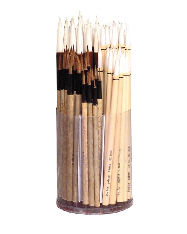 Assorted Trim Bamboo Handle Paint Brushes A923