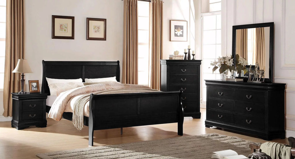 Black Queen 5pcs Bedroom Set F399