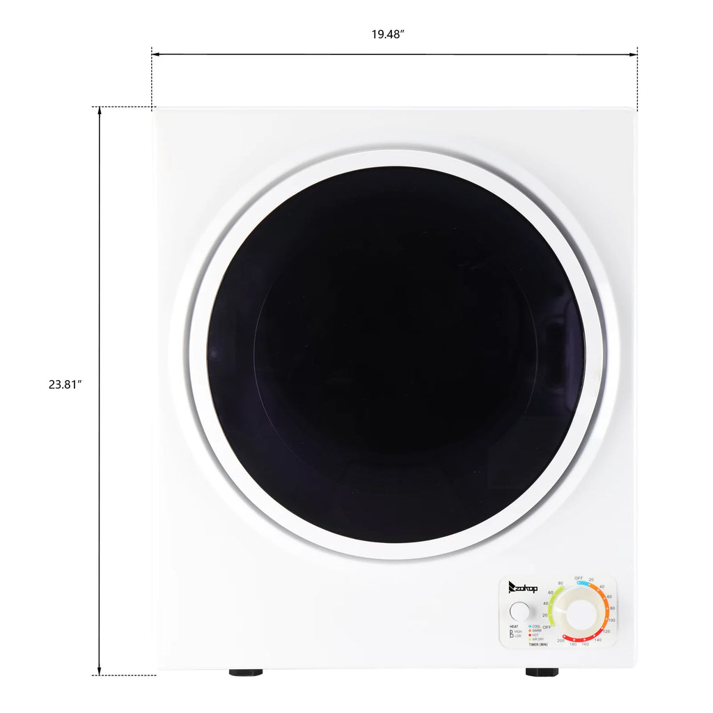 Compact Portable 1.6cuft Clothes Dryer Stainless Steel Drum Black and White X471590