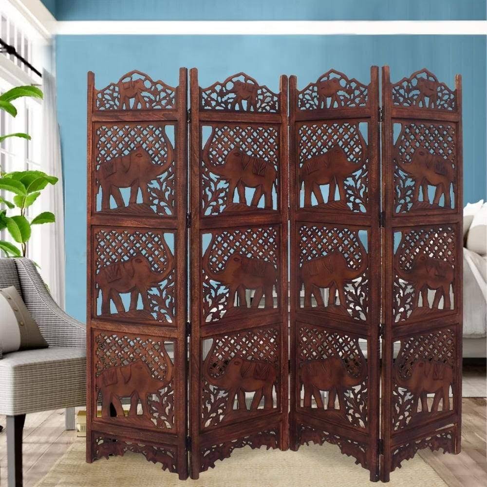 Carved Wood Room Divider T2869