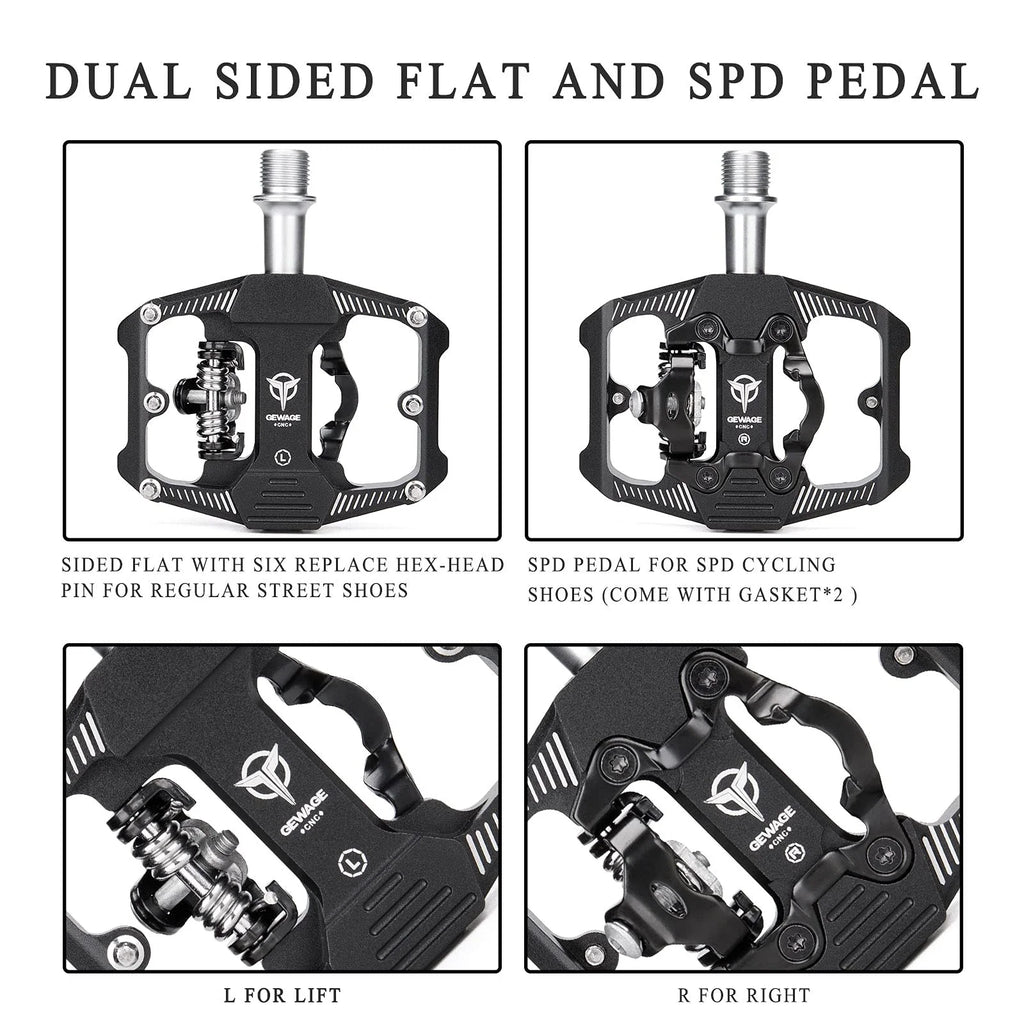 Dual Sided Bike Pedals with 3 Sealed Bearings W1331