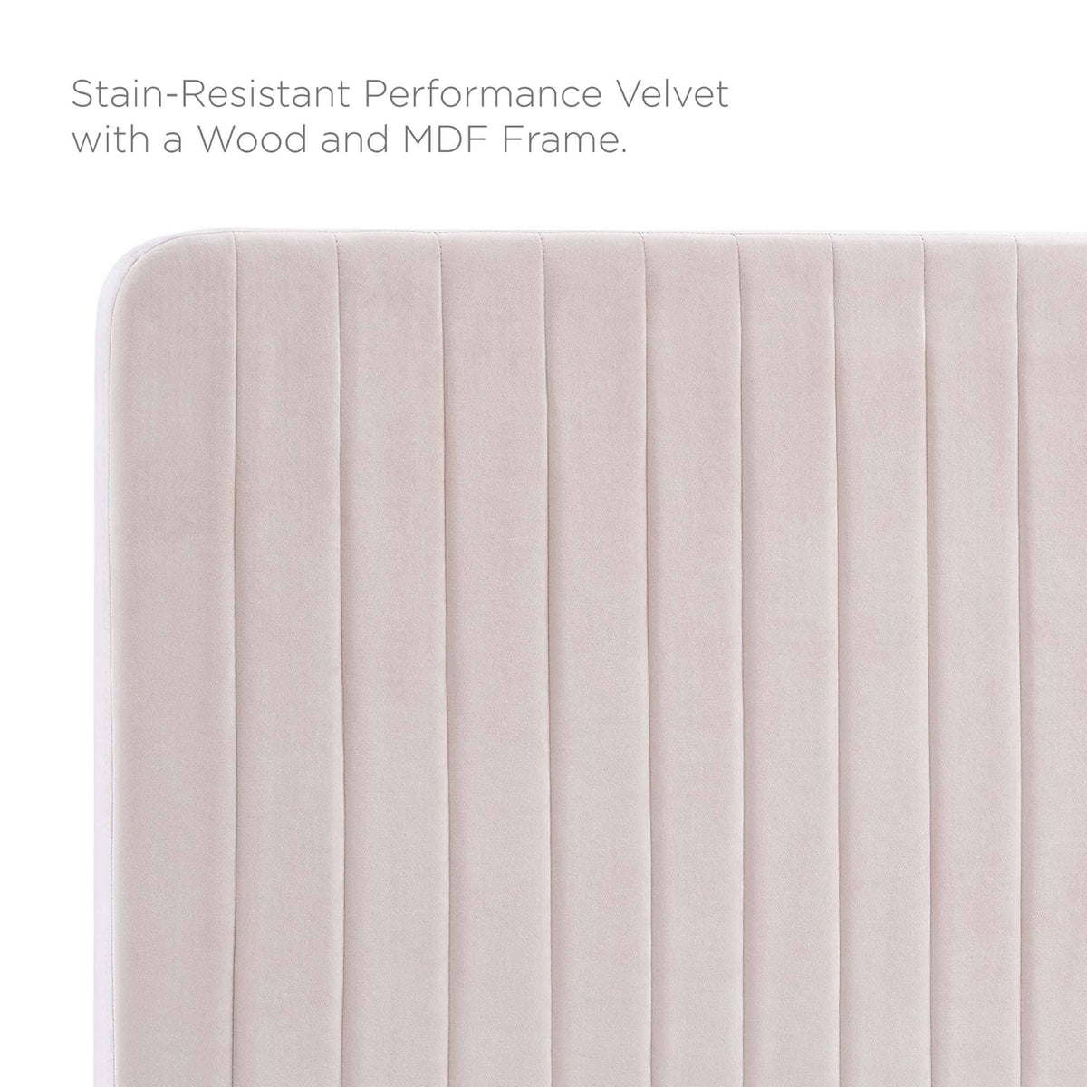 Pink Channel Tufted Performance Velvet King/California King Headboard A5909
