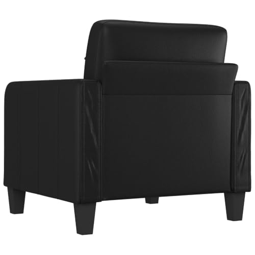 Black 55.1" Faux Leather 2-Seater Sofa N9497