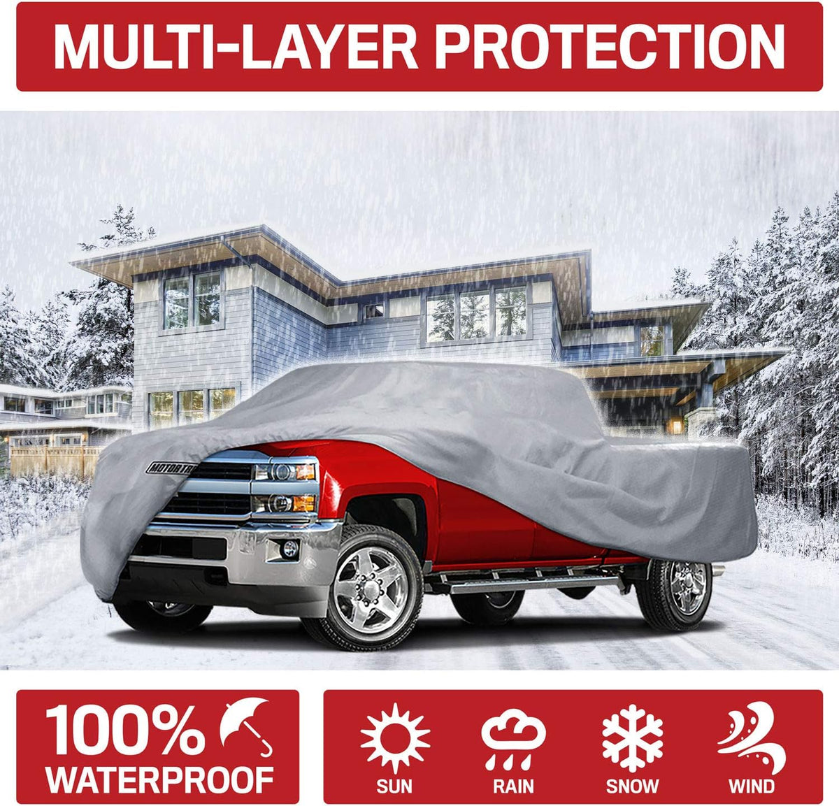 3-Layer 4-Season Waterproof XL Car Cover T8895