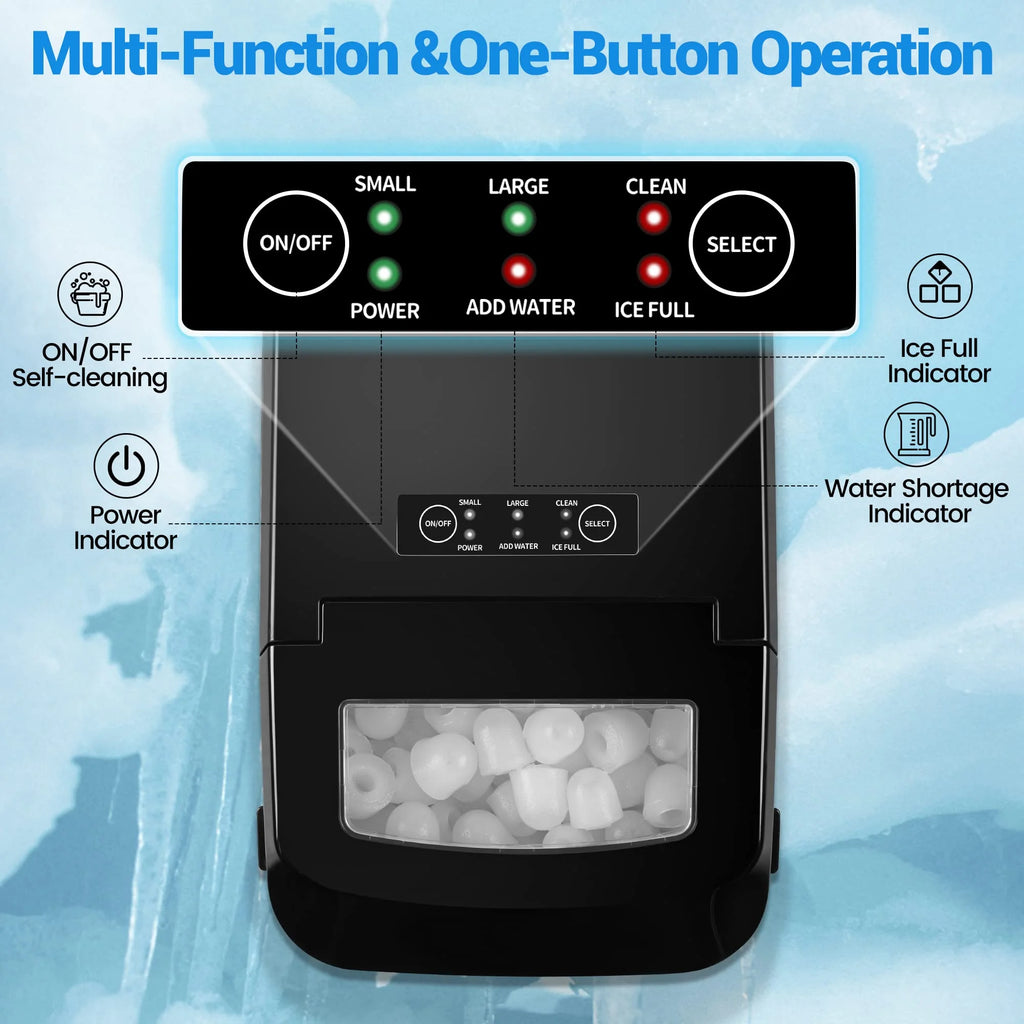 Portable Countertop Ice Maker with Ice Scoop and Basket T270608