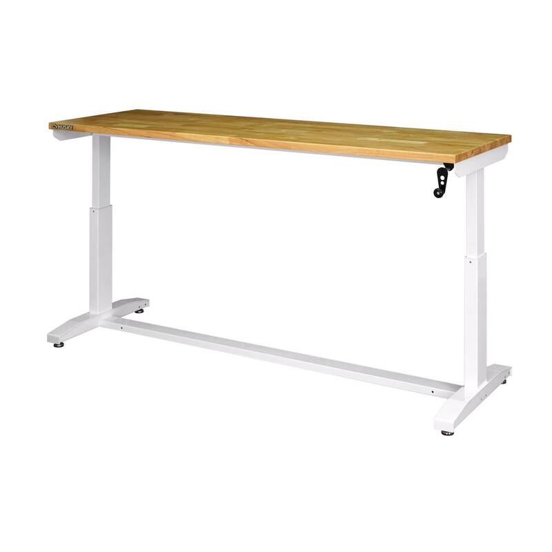 White Adjustable Height Worktable R67957