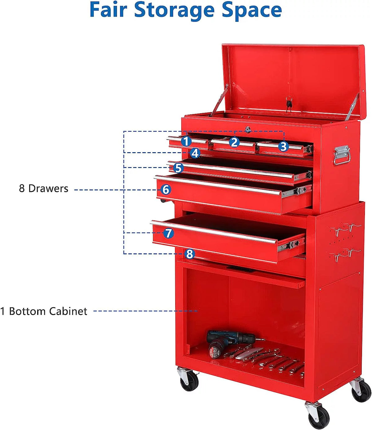 8 Drawer Rolling Tool Chest with Lock O732446