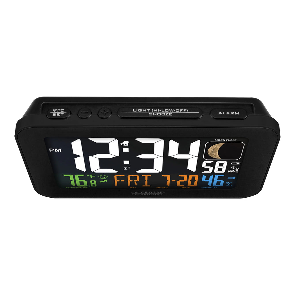 Black Atomic Alarm Clock with USB Charging Port B69196