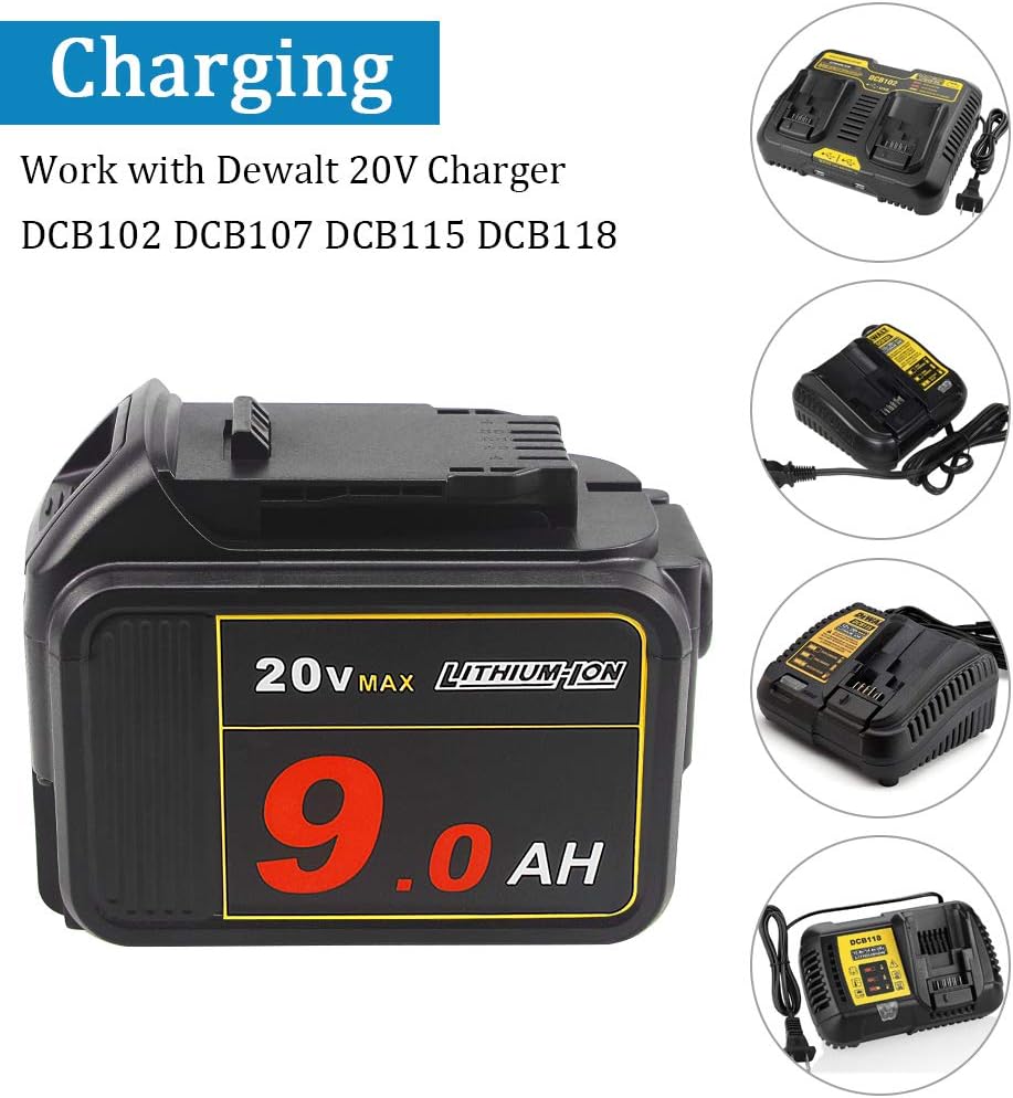 20V 9.0Ah Battery Pack of 2 X776