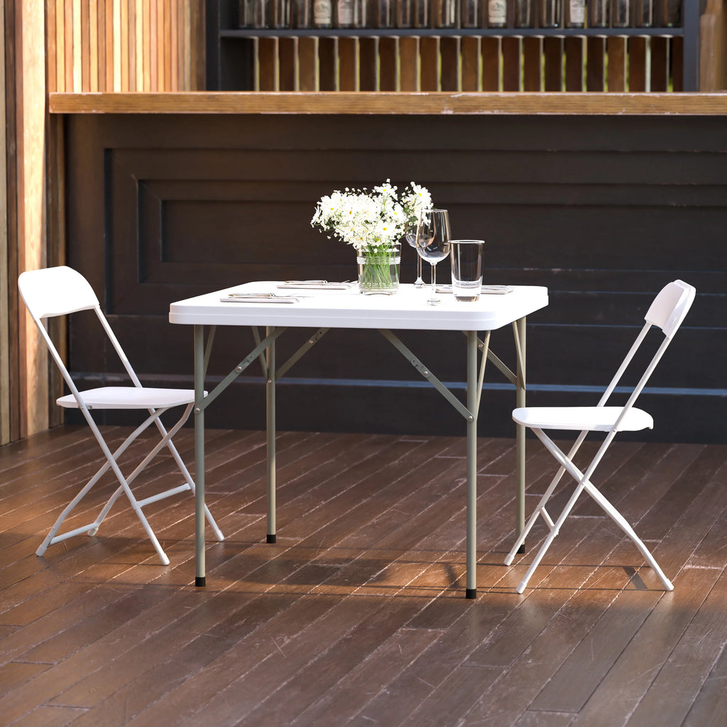 Square White Plastic Folding Table N856