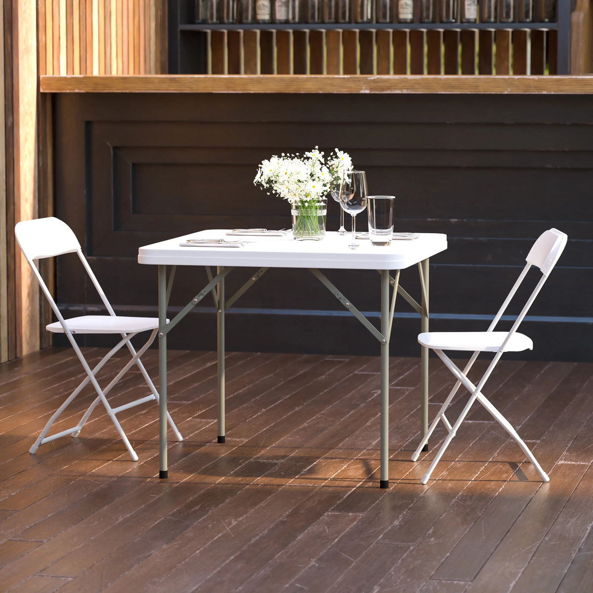 Square White Plastic Folding Table N856