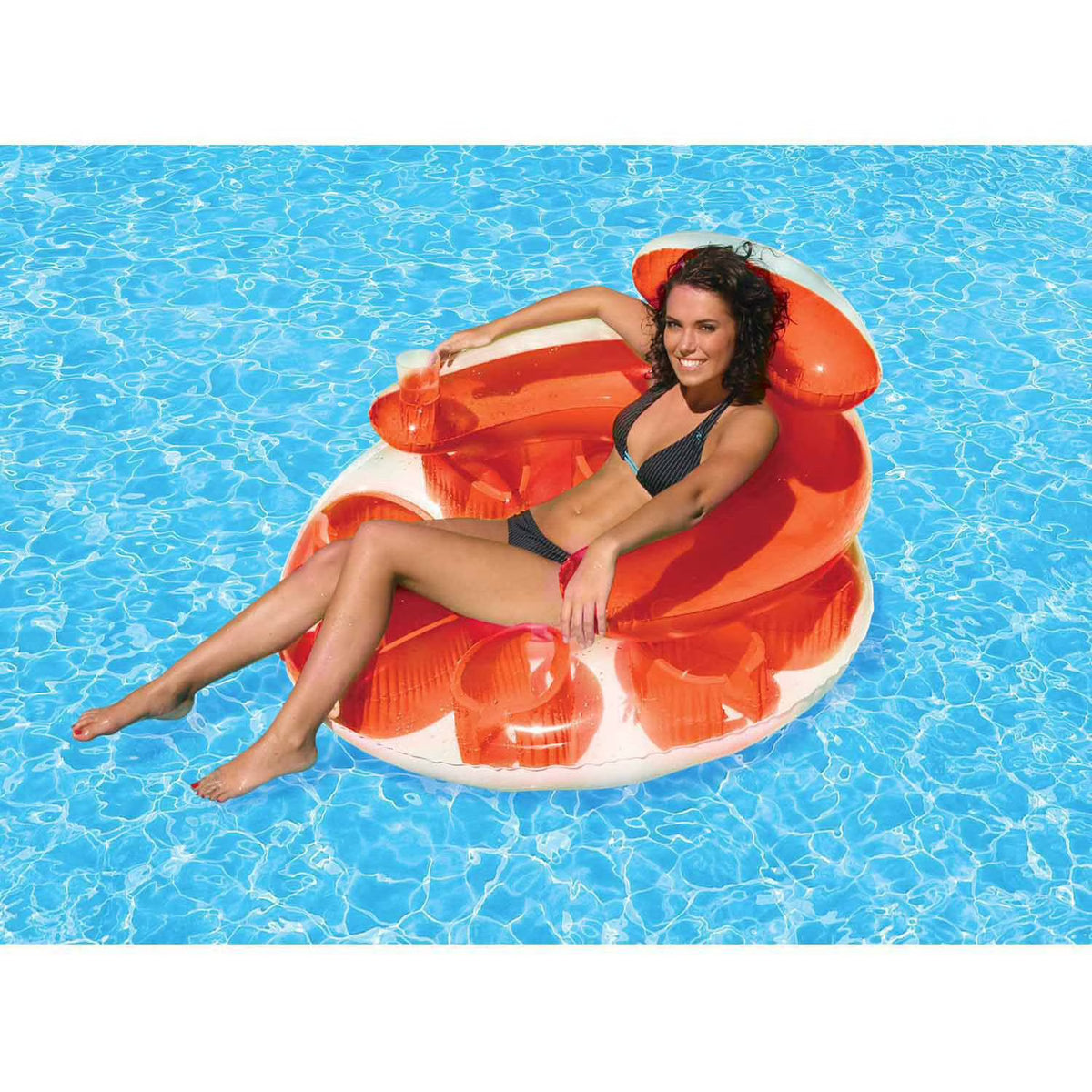 Red Circular Swimming Pool Tube Float Lounge P793847