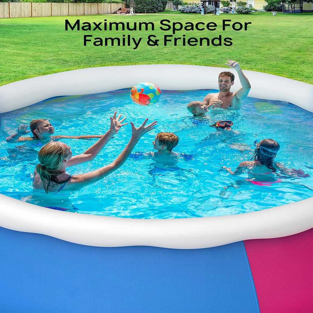 15ft x 35in Round Inflatable Swimming Pool Set with Filter Pump and Cover L352