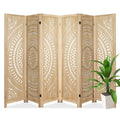 Carved Wood Room Divider and Folding Privacy Screen H5025