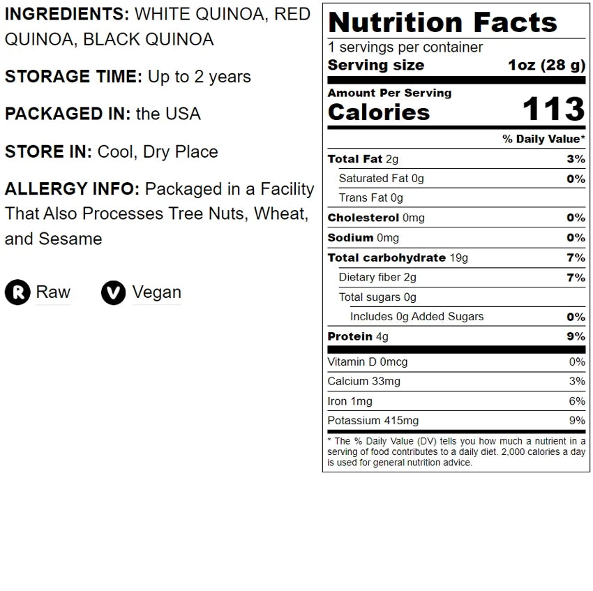 24 Pounds Tri-Color Quinoa Blend K314099