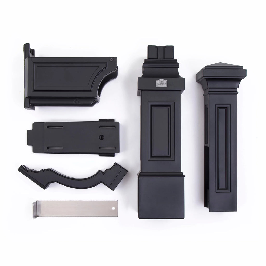 Onyx Black Plastic Mailbox Post Kit F10458