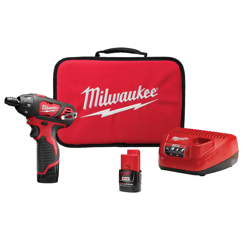 12V Cordless 1/4 in. Hex Screwdriver Kit with Two 1.5Ah Batteries E4755