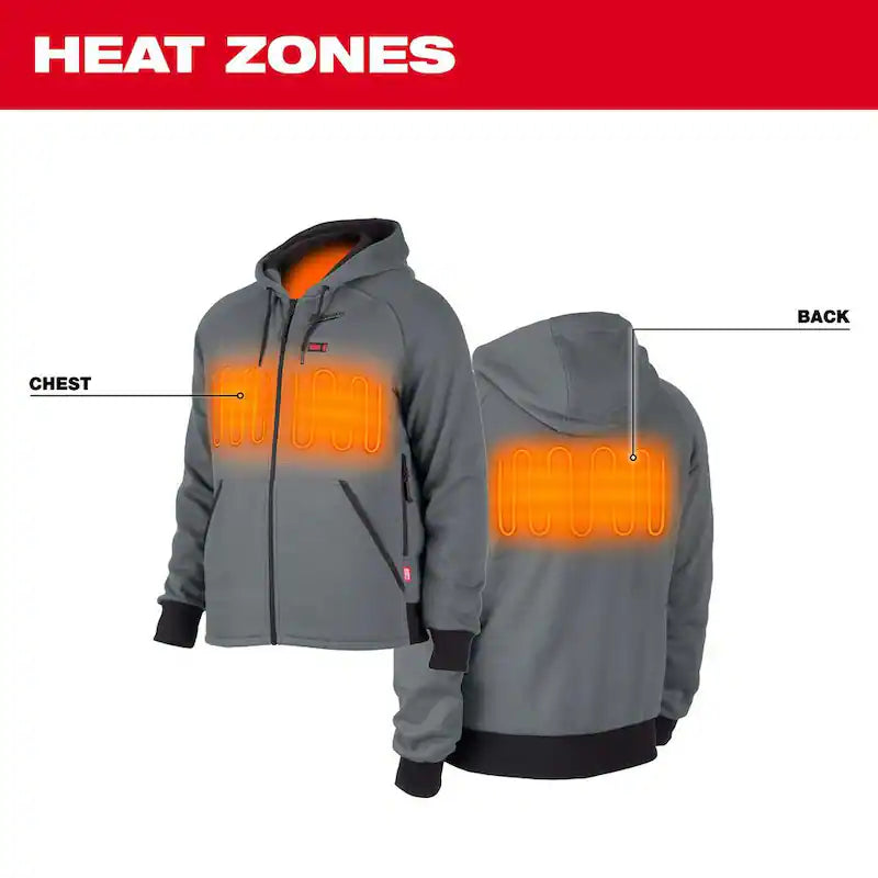 12-Volt Cordless Gray Heated Jacket Hoodie Kit D332894