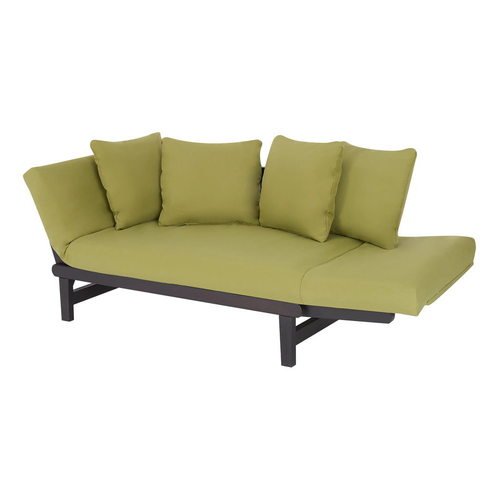 Convertible Wood Outdoor Sofa Blue Cushions K843639