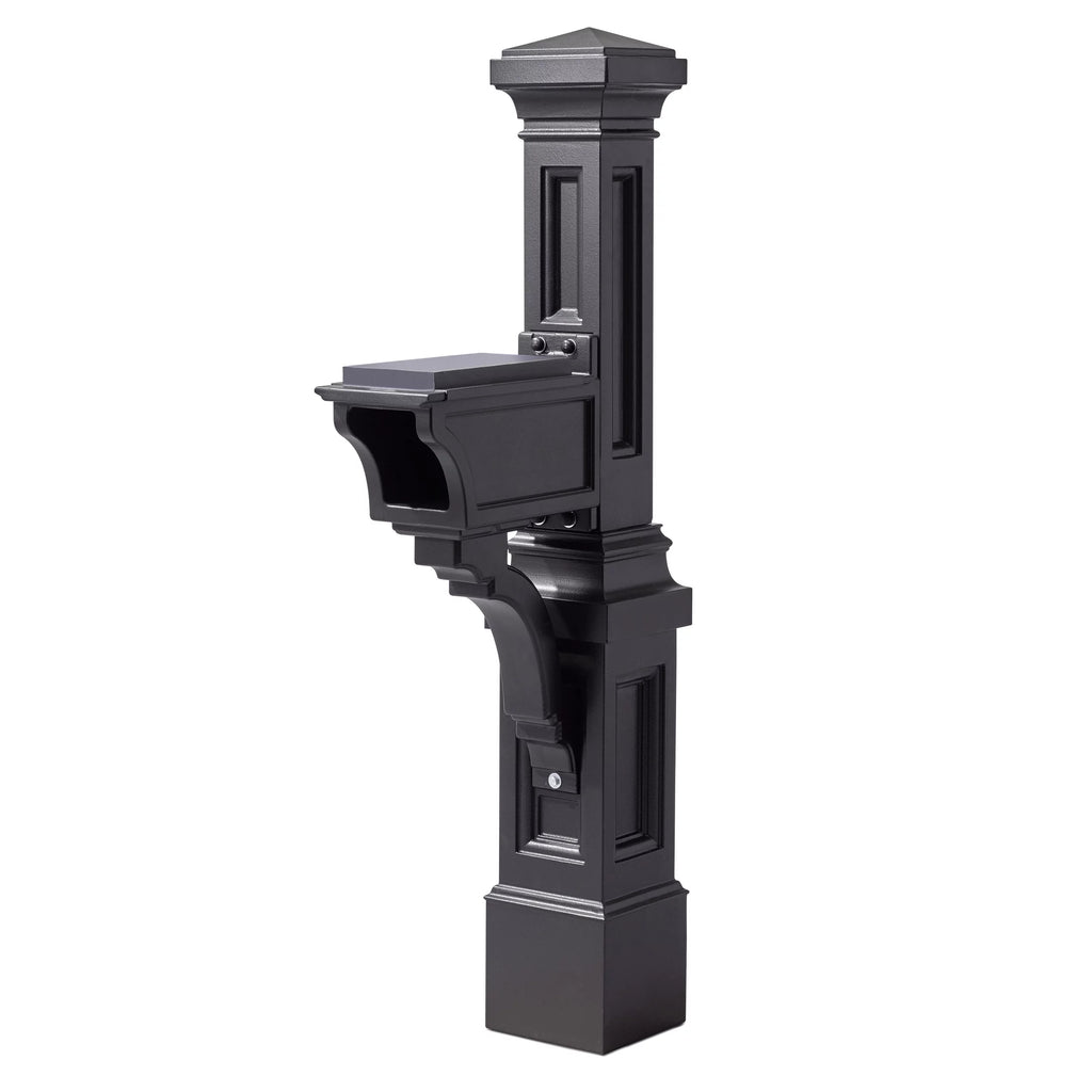 Onyx Black Plastic Mailbox Post Kit F10458