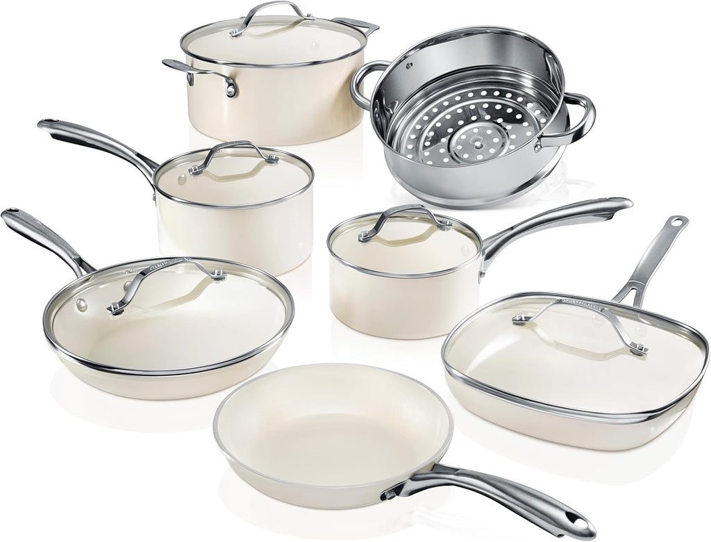 12 Pc Non Stick Ceramic Pots and Pans Set I52071