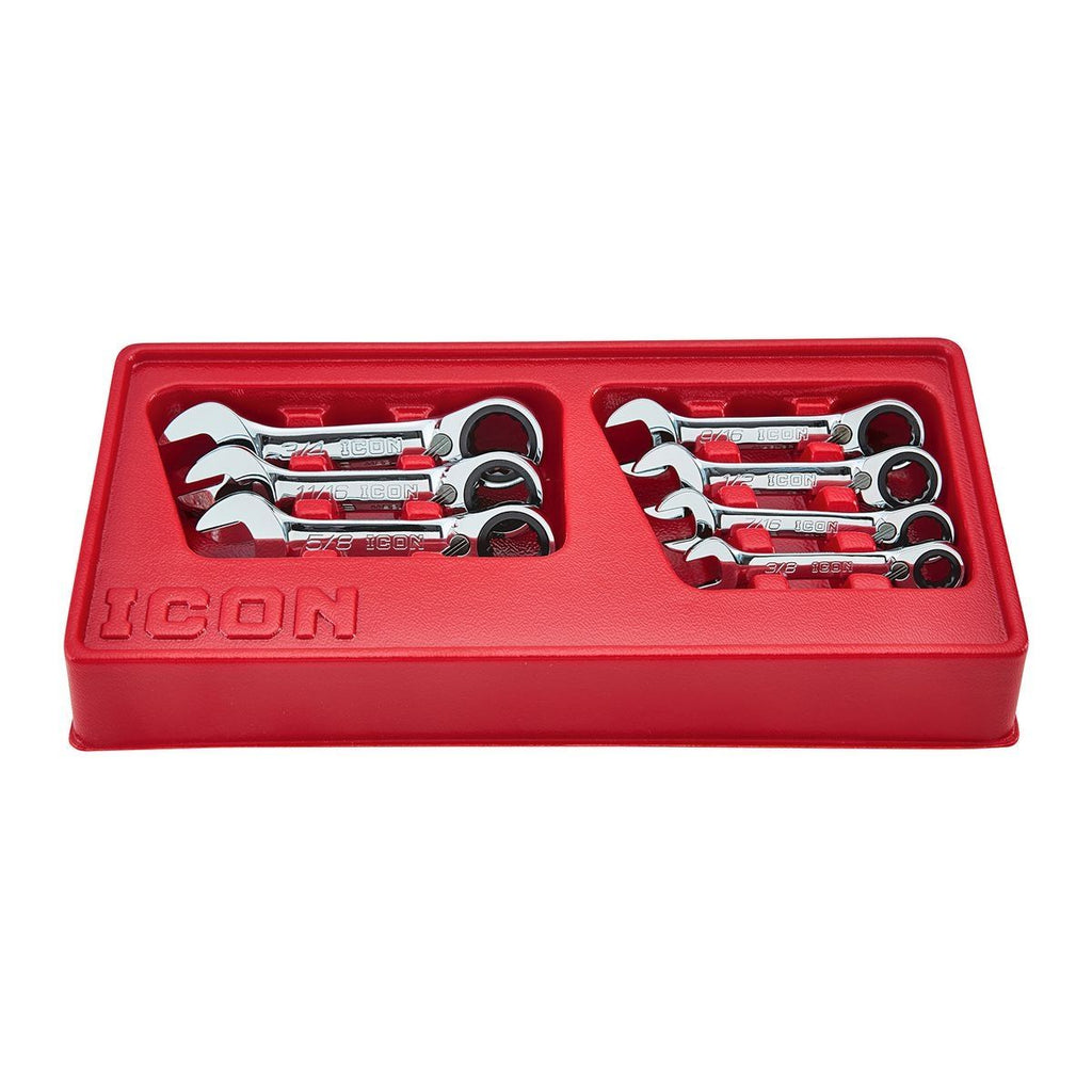 7 Piece SAE Ratcheting Combination Wrench Set G852