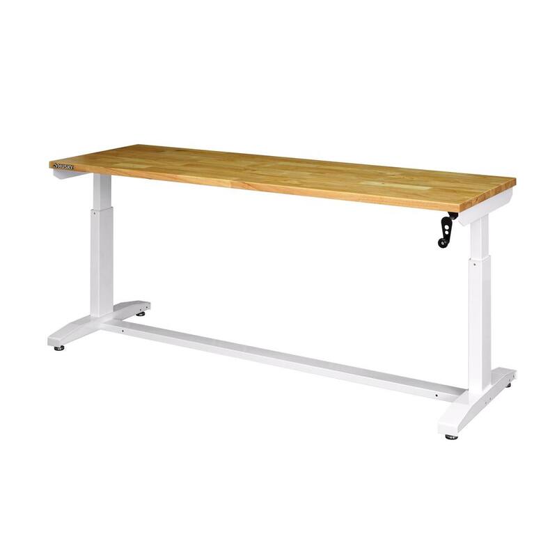 White Adjustable Height Worktable R67957