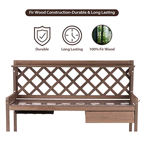 Wooden Potting Bench with Sink Storage P65100