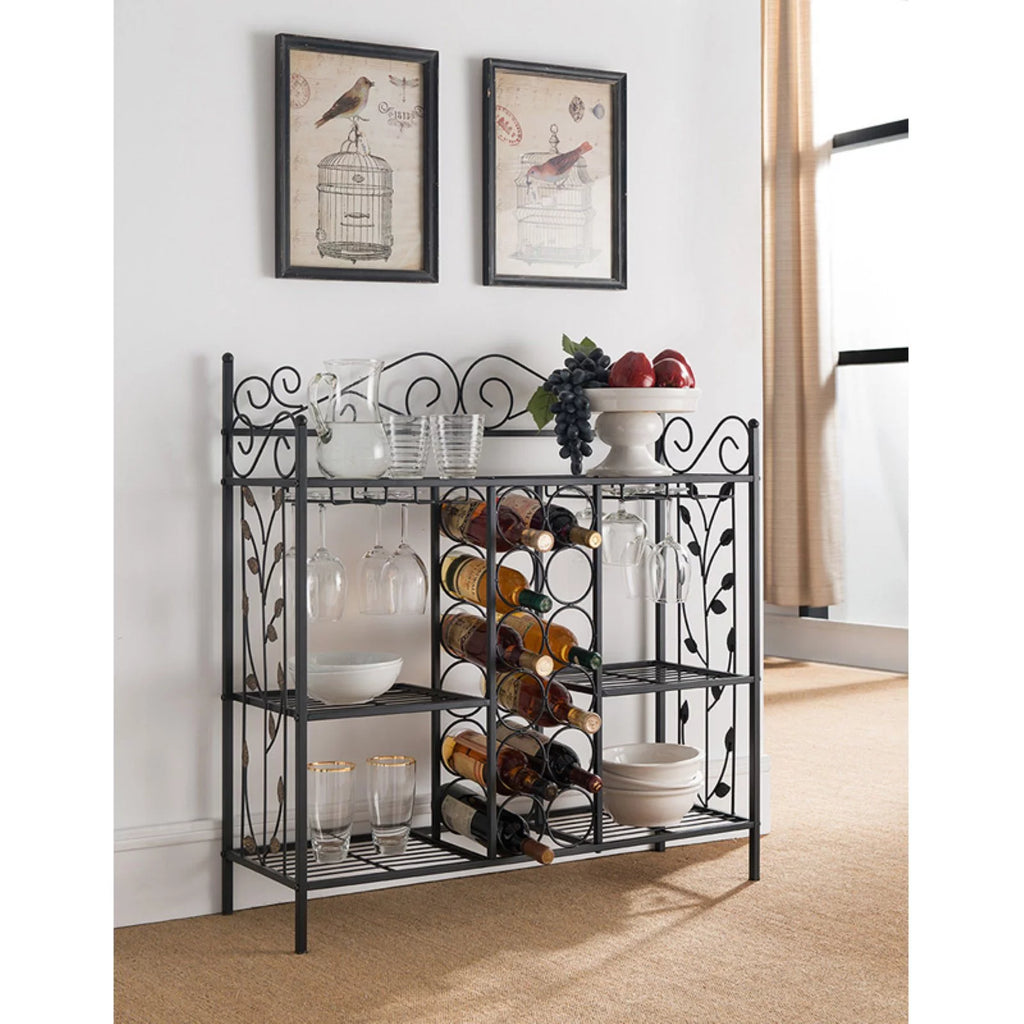 Black Metal Wine Rack H9899