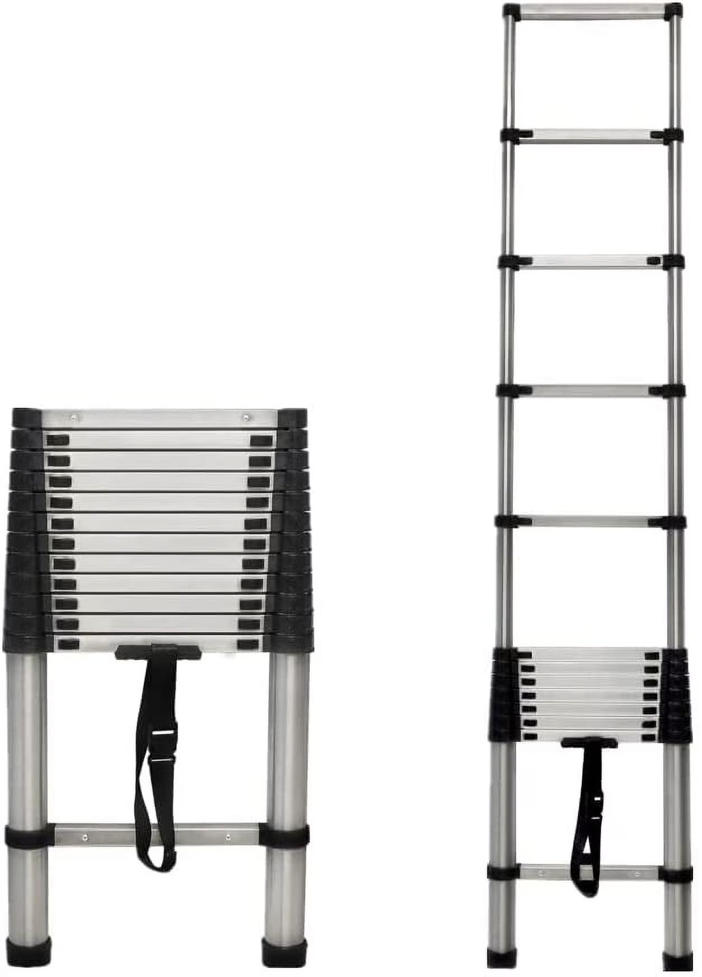 Telescoping Ladder 12.5FT Stainless Steel Extension Ladder S793