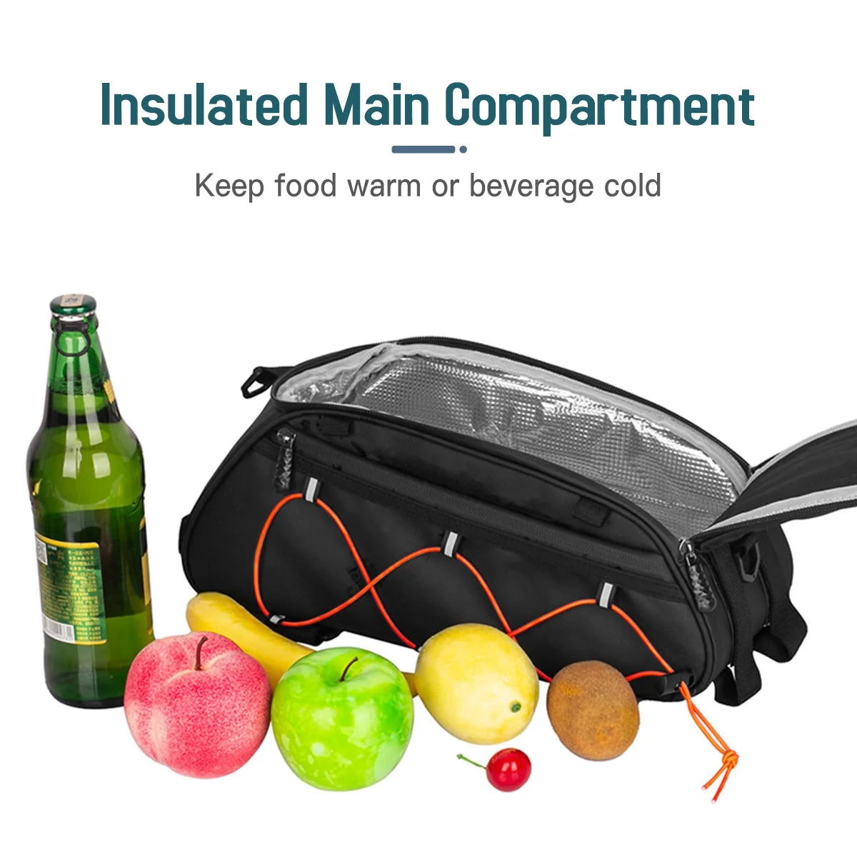 Waterproof Rear Seat Bike Trunk Bag with 2 Side Hanging Bags D477099
