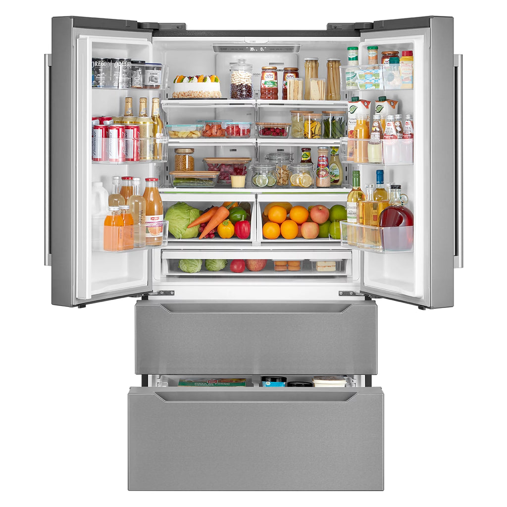 2 Piece Kitchen Appliance Packages with Gas Range & French Door Refrigerator E962