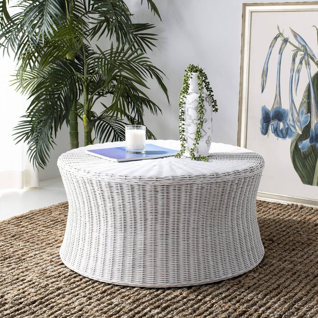 White Cocktail Ottoman U38210