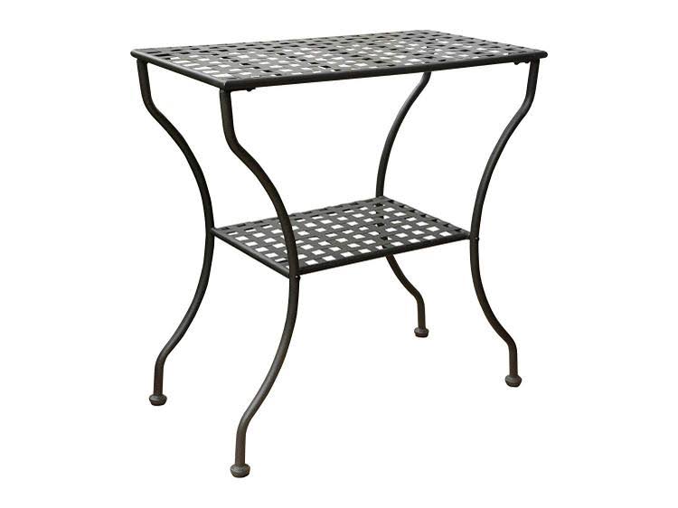 Antique Black Iron Rectangular 2 Tier Table F426394